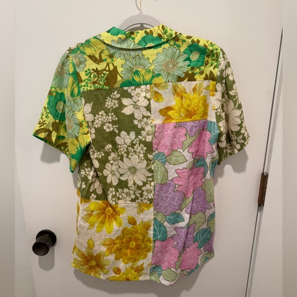 NWT Alemais Linen Patchwork Multicolor Floral Top - Picture 6 of 10